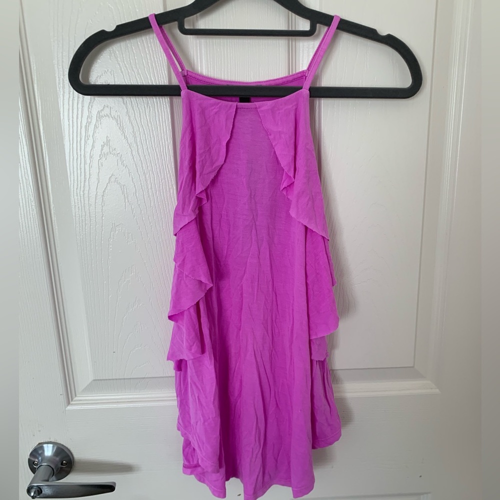NWT Express Pink Ruffle Tank Top - Picture 6 of 7